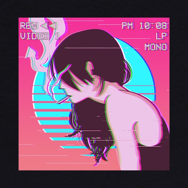 Vaporwave Aesthetic Emo Anime Girl Sad Japanese Lofi Retro Gift by Alex21